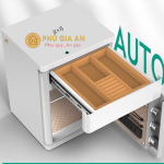 Két sắt Bofa BY-55CT trắng két ngăn kéo, vân tay điện tử, tích hợp quản lý bằng điện thoại.