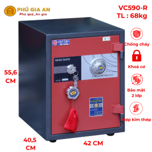 Két sắt màu đỏ Việt Tiệp VC590R khóa cơ