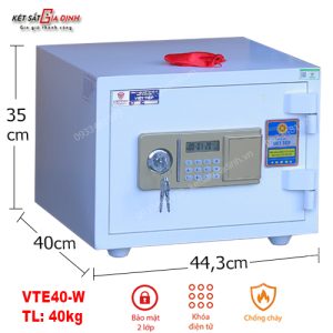 Két sắt Việt Tiệp đúc đặc VTE40-W màu trắng điện tử báo động 1