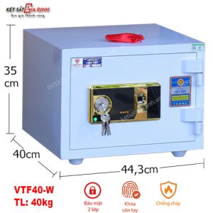 Két sắt Việt Tiệp đúc đặc VTF40-W màu trắng vân tay báo động 1