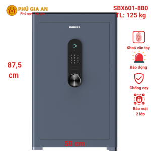 Két sắt nhập khẩu Philips SBX601-8B0 vân tay điện tử