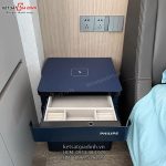 Két sắt tủ đầu giường Philips SBX301 nhập khẩu chính hãng tích hợp vân tay mật mã sạc không dây